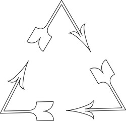 Vector illustration of Recycle symbol on white background.