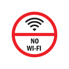 No Wifi sign icon design isolated on white background