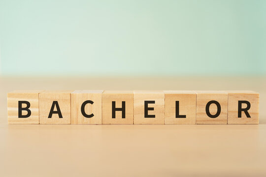 未婚男子・学士のイメージ｜「BACHELOR」と書かれたブロック
