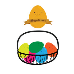 Rabbit and Easter eggs for easter day. 