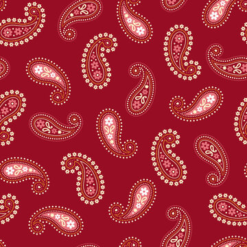 Cute and simple paisley seamless pattern,