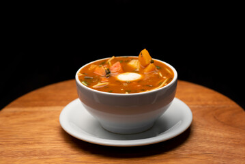 Soup plate with vegetables 