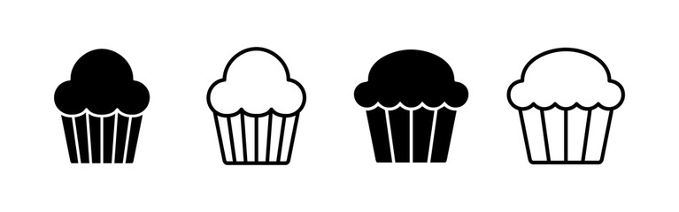 Cup cake icon vector. Cup cake sign and symbol