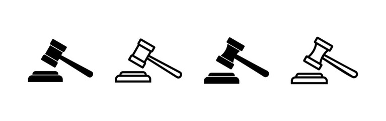 Gavel icon vector. judge gavel sign and symbol. law icon. auction hammer