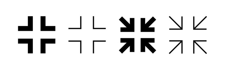 Fototapeta premium Fullscreen Icon vector. Expand to full screen sign and symbol. Arrows symbol
