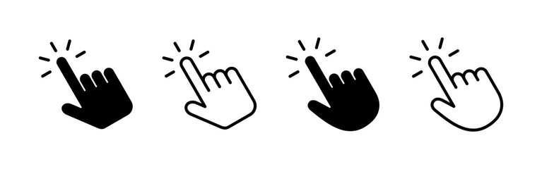 Hand click icon vector. pointer sign and symbol. hand cursor icon