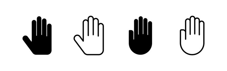 Hand icon vector. hand sign and symbol. palm