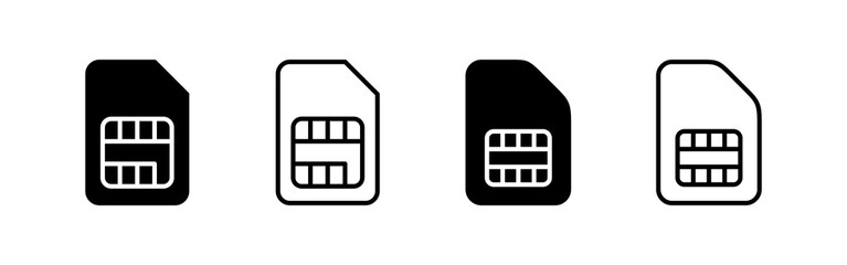 Sim card icon vector. dual sim card sign and symbol