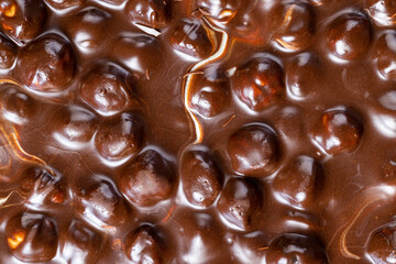 homemade chocolate with lots of hazelnuts