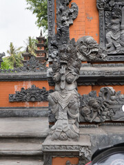 Hindu temple with statues of the gods on Bali island, Indonesia. Balinese Hindu Temple, old hindu...