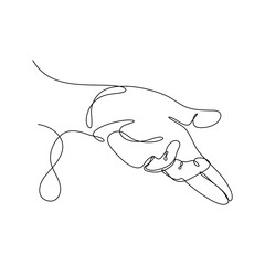 Obraz na płótnie Canvas Abstract Human Hand One line drawing art singulart aesthetic simple Perfect for print, wall decor, phone case, shirt, sticker, pillow, acrylic, border, wallpaper, wedding