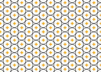 Simple circles with seamless patterns in yellow and black. vector Illustration 