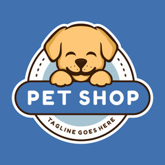 Pet Shop Cute Puppy Logo Design