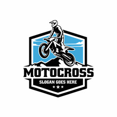 motocross action illustration vector isolated	
