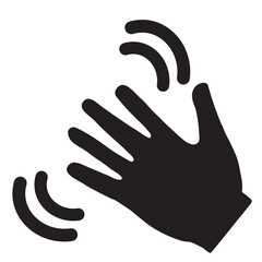 hand wave icon on white background. waving hand sign. hello gesture symbol. flat style.