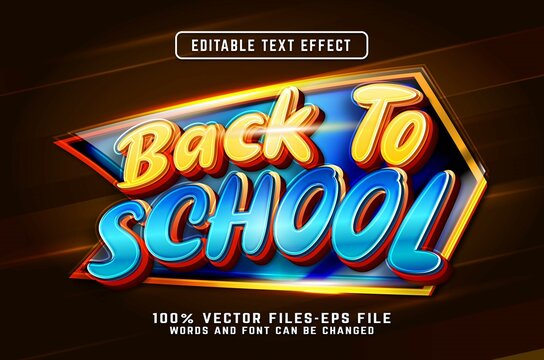 back to schol 3d text effect premium vectors