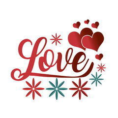 Fototapeta na wymiar Letter love with heart and flower ornaments, valentine Designs Vector or illustrations