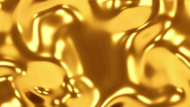 3D animation of an abstract golden background gold texture