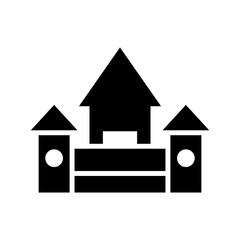 castle icon or logo isolated sign symbol vector illustration - high quality black style vector icons

