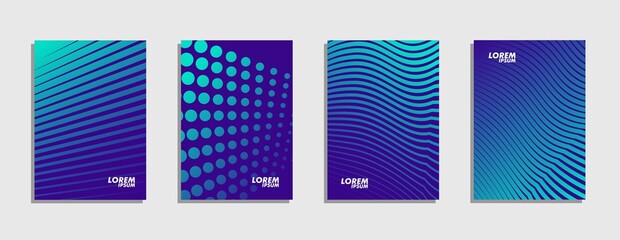 cover design, book, banner, social media, minimalist colorful halftone gradient simple, elegant, luxury, futuristic, geometric pattern stripes, with blue color combination