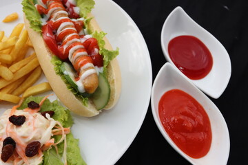 AMERICAN HOTDOG WITH FRENCH FRICE POTATO