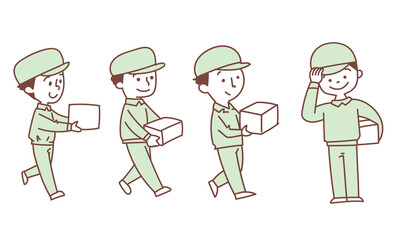 配送する男性　セット