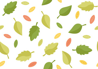 葉っぱのイラスト壁紙・背景素材