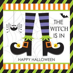 happy halloween card with swarf legs