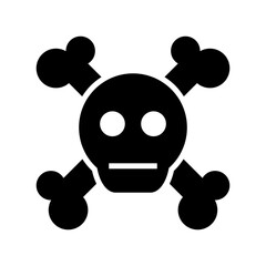 skull and crossbones icon or logo isolated sign symbol vector illustration - high quality black style vector icons
