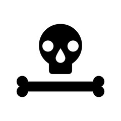 skull and crossbones icon or logo isolated sign symbol vector illustration - high quality black style vector icons
