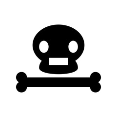 skull and crossbones icon or logo isolated sign symbol vector illustration - high quality black style vector icons

