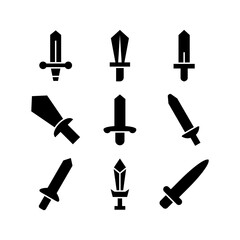 Obraz premium sword icon or logo isolated sign symbol vector illustration - high quality black style vector icons 