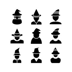 witch icon or logo isolated sign symbol vector illustration - high quality black style vector icons
