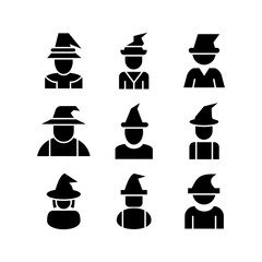 witch icon or logo isolated sign symbol vector illustration - high quality black style vector icons
