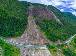 Khanh Le Pass seen from above is beautiful and majestic. This is the most beautiful and dangerous pass connecting Nha Trang and Da Lat of Vietnam - obrazy, fototapety, plakaty