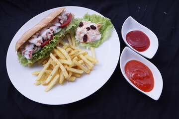 AMERICAN HOTDOG WITH FRENCH FRICE POTATO