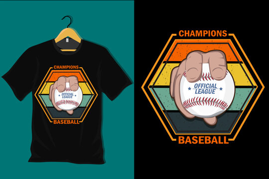 Champions Baseball Retro Vintage T Shirt Design