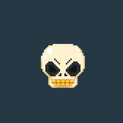 skull head in pixel art style