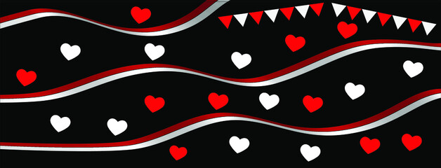 Black and red background love indonesia independent day.For Red and Black Abstract Background independent day indonesia.