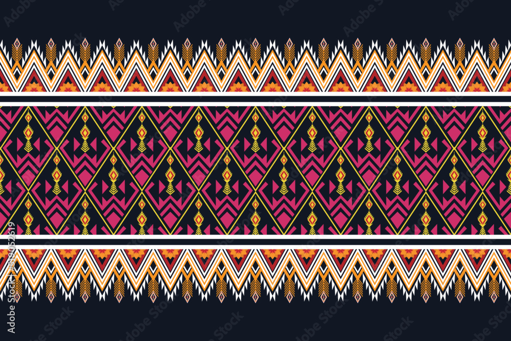 Wall mural Geometric ethnic flower pattern for background,fabric,wrapping,clothing,wallpaper,Batik,carpet,embroidery style.