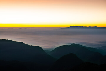 Mountain view during sunrise at Mon Sone View Point