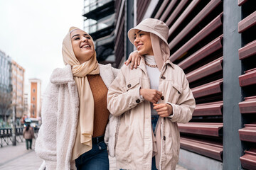 Fototapeta premium Cheerful Muslim Friends