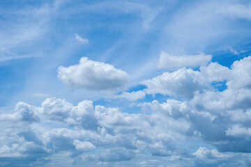 Naklejka na ściany i meble blue sky background with tiny clouds. blue sky with cloud. abstract clouds in blue sky.