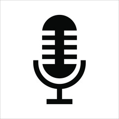 Microphone vector icon. Black music symbol for web design and mobile app on white background.