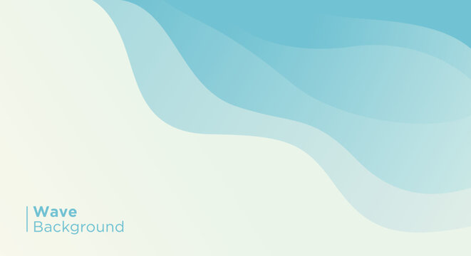 Vector blue water wave, abstract background flat design style illustration.