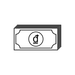 Vietnam Currency Icon Symbol, VND, dong Money Paper. Vector Illustration