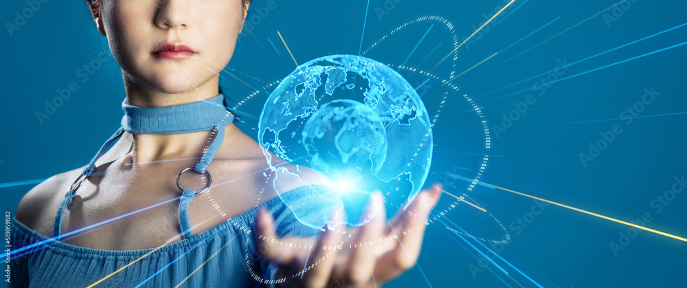 Aufkleber global communication network concept. digital transformation. wide image for banners, advertisements