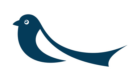 The blue bird stylized symbol. 