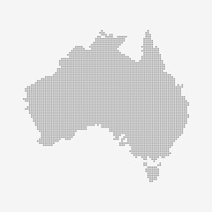 Fototapeta na wymiar Australia map made from dot pattern, halftone Australia map