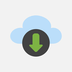 Download icon in flat style about cloud computing, use for website mobile app presentation